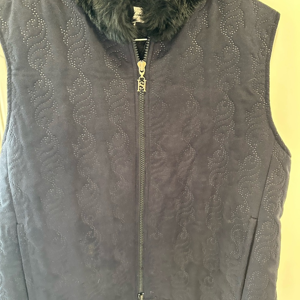 Sport Haley blackVest with Faux Fur Collar